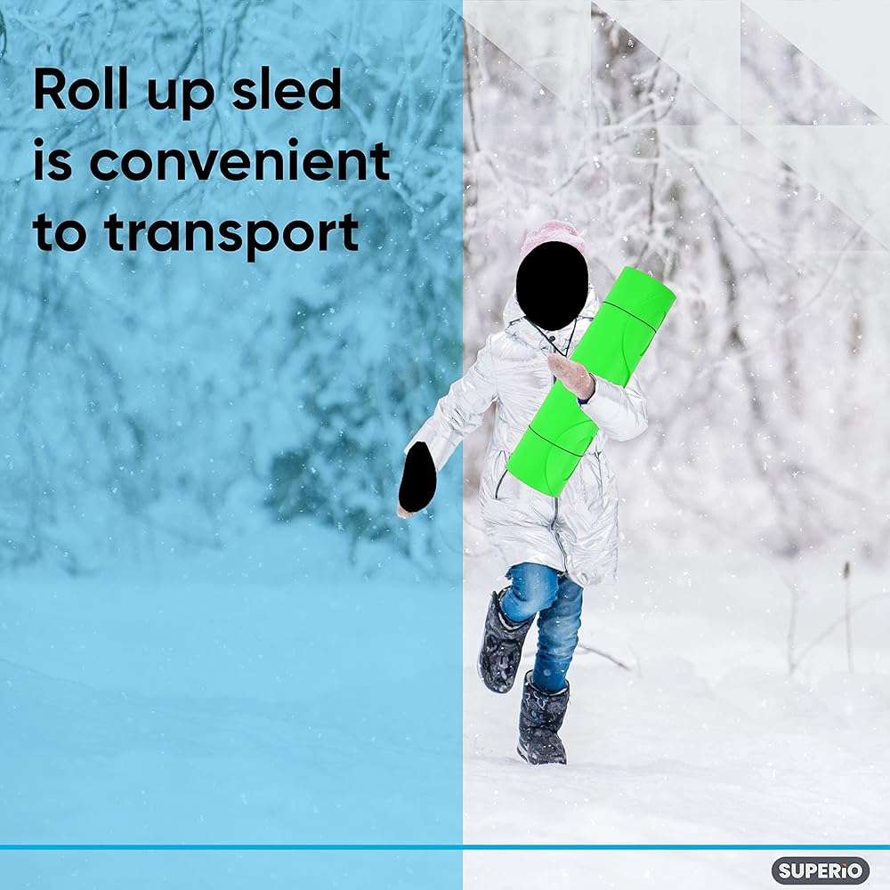 Superio Snow Slider Mat, Flexible Snow Sled Flying Carpet, Roll up Sleds for Kids 36" / Adults 54" Lightweight Plastic Snowboard Sled, 1 Pack - Image 7