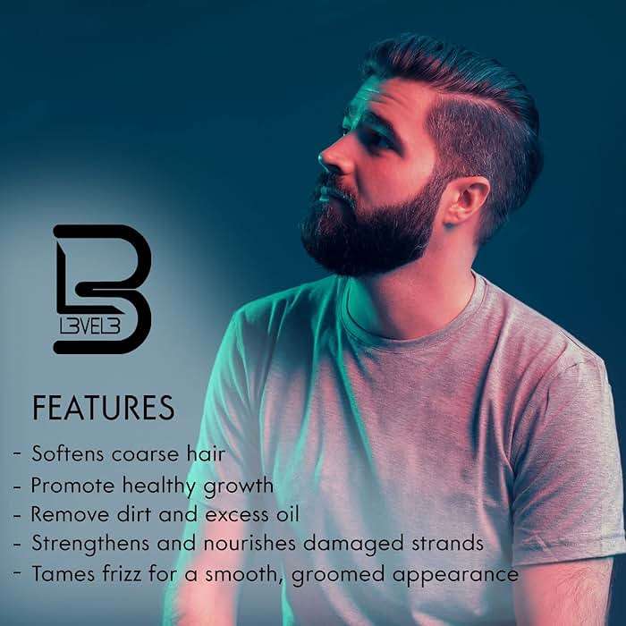 L3 Level 3 Beard Shampoo - Cleanse and Nourish your Facial Hair - Softens and Tames Frizzy Beards - Image 2