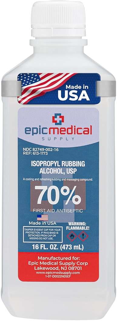 70% Isopropyl Alcohol 70 Percent Rubbing Alcohol 70 Percent USP, 16 oz. Bottle, Multipurpose First Aid Antiseptic for Minor Wounds, Cuts, Scrapes and Burns | Home Cleaning and First Aid Tool (1) - Image 1