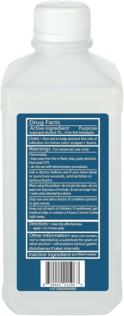 70% Isopropyl Alcohol 70 Percent Rubbing Alcohol 70 Percent USP, 16 oz. Bottle, Multipurpose First Aid Antiseptic for Minor Wounds, Cuts, Scrapes and Burns | Home Cleaning and First Aid Tool (1) - Image 8