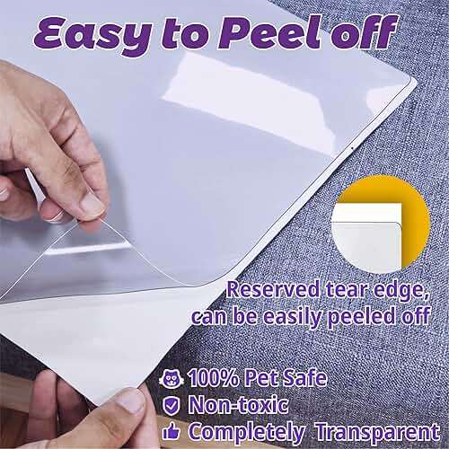 Anti-Cat Scratch Furniture Protector-12-Pack –Single-Sided, Heavy-Duty Self-Adhesive Tape, No-Residue for Couch, Doors & Walls - with 52 Twist Pins - Image 5