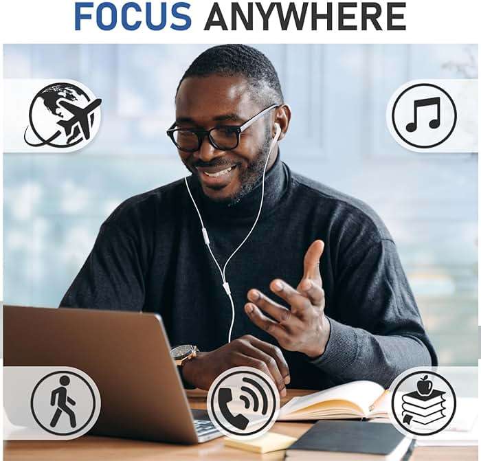LUDOS FEROX Wired Earbuds in-Ear Headphones, 5 Year Warranty, Earphones with Microphone, Noise Isolation Corded for 3.5mm Jack Ear Buds for iPhone, Samsung, Computer, Laptop, Kids, School Students - Image 7