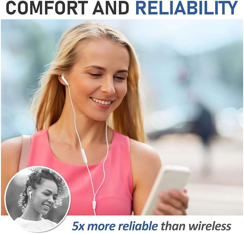 LUDOS FEROX Wired Earbuds in-Ear Headphones, 5 Year Warranty, Earphones with Microphone, Noise Isolation Corded for 3.5mm Jack Ear Buds for iPhone, Samsung, Computer, Laptop, Kids, School Students - Image 8