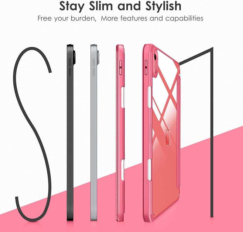 VIKESI Case for iPad (A16) 11-inch 2025 and iPad 10th Generation 10.9 Inch 2022, Clear Back and TPU Shockproof Frame Cover [Built-in Pencil Holder, Support Auto Sleep/Wake] - Watermelon - Image 6