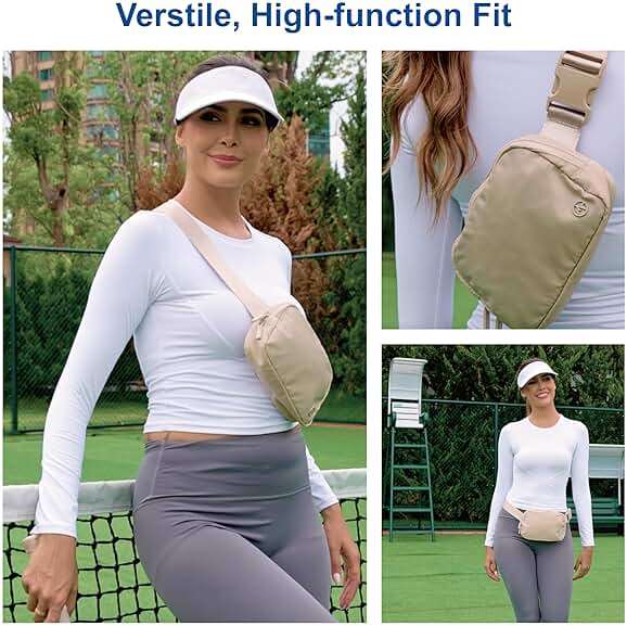 Pander Two Way Zipper Fanny Pack Nylon Everywhere Belt Bag for Women, Water Repellent Waist Packs, Crossbody Bags with Adjustable Strap (Black). - Image 8