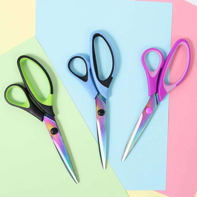 8.5" All-Purpose Scissors, 3-Pack Bulk Ultra Sharp Blade Shears, Comfort-Grip Sturdy Scissors for School, Office, Home, Sewing, Fabric, Craft Supplies, Right/Left Handed - Image 5
