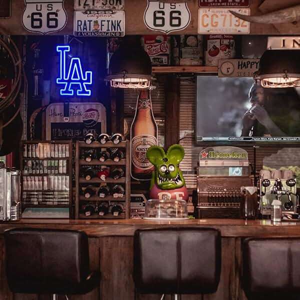 WonderfulLife Dodgers Neon Sign for Garage or Man Cave Decor,Gifts for Men With Dodge Baseball Team Logo,Blue Neon for Party,Bar,Dorm,Office Wall Art and Game Room Deco. - Image 4
