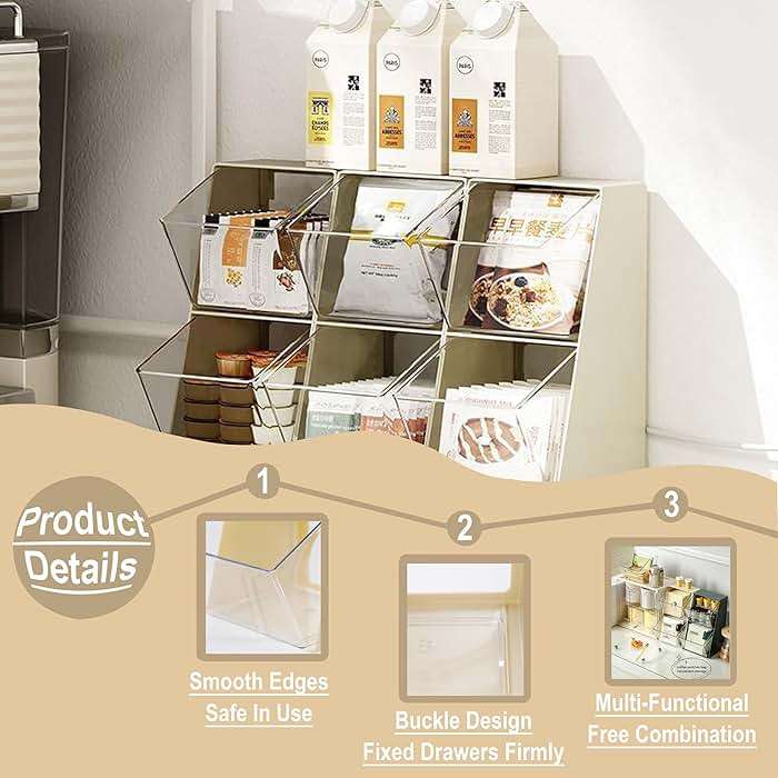 BILLION GOLD Acrylic Tea Bag & K Cup Organizer with 2 Transparent Drawers - Compact Multi-Use Storage for Coffee Pods, Sugar Packs - Kitchen & Office Counter Organizer - White - Image 5