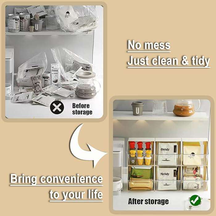 BILLION GOLD Acrylic Tea Bag & K Cup Organizer with 2 Transparent Drawers - Compact Multi-Use Storage for Coffee Pods, Sugar Packs - Kitchen & Office Counter Organizer - White - Image 6