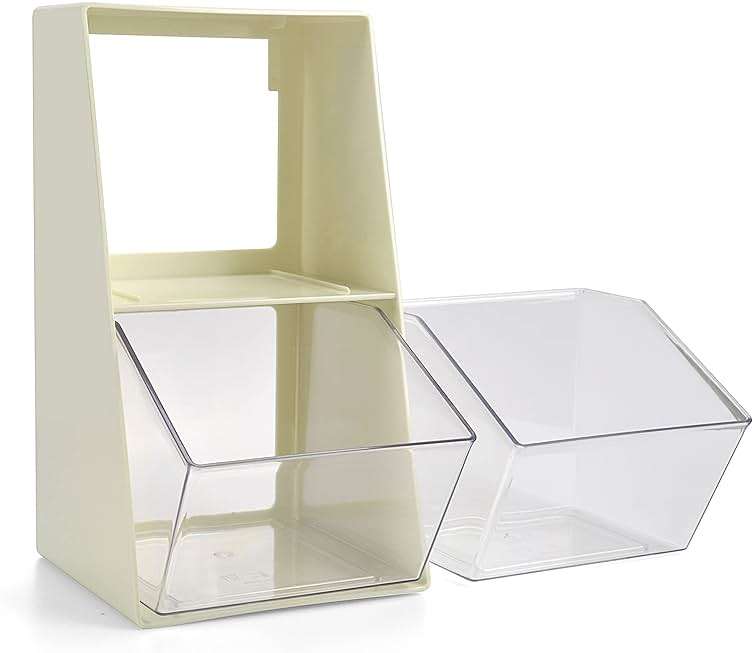 BILLION GOLD Acrylic Tea Bag & K Cup Organizer with 2 Transparent Drawers - Compact Multi-Use Storage for Coffee Pods, Sugar Packs - Kitchen & Office Counter Organizer - White - Image 8