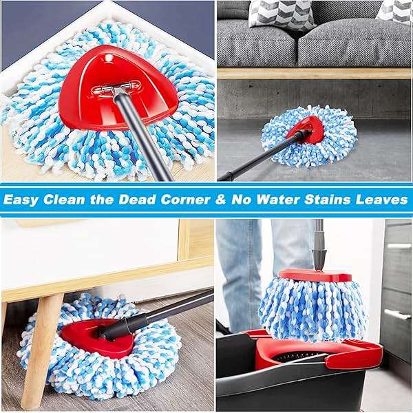 12 Pack Spin Mop Replacement Head,Fit for Rinse Clean 2-Tank System, Microfiber Mop Head Replacement Easy Wring Mop,Refill Mop Replace Head for Floor Cleaning - Image 5