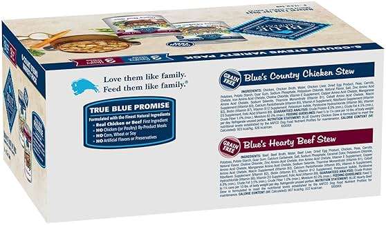 Blue Buffalo Blue’s Stew Variety Pack Hearty Beef & Country Chicken Stew Natural Grain Free Wet Dog Food with Real Meat in Thick Savory Gravy, Natural Ingredients, 12.5-oz Cans (6 Count) - Image 2