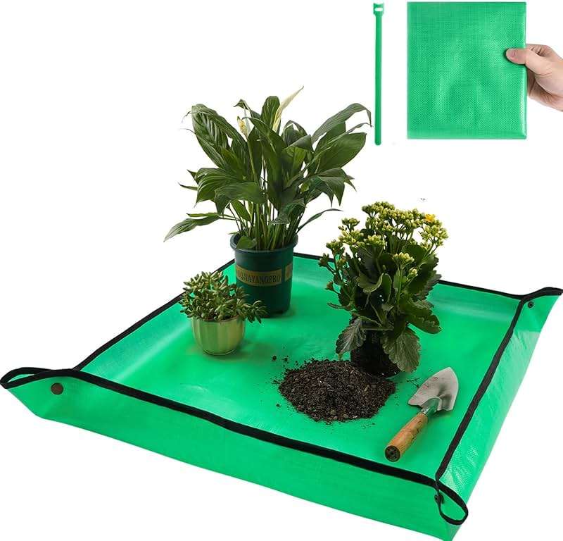 Repotting Mat for Indoor Plant Transplanting Control Mess, 26.8"X26.8" Waterproof Succulent Potting Mat Square Planting Tray Soil Change Mat Gardening Gifts for Plant Lovers - Image 1