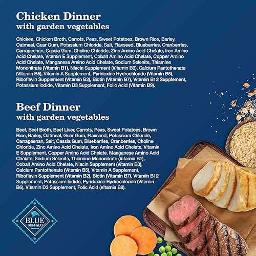 Blue Buffalo Homestyle Recipe Wet Dog Food Paté Variety Pack, Chicken Dinner & Beef Dinner with Garden Vegetables, Made with Natural Ingredients, 12.5-oz. Can (6 Count, 3 of Each) - Image 6