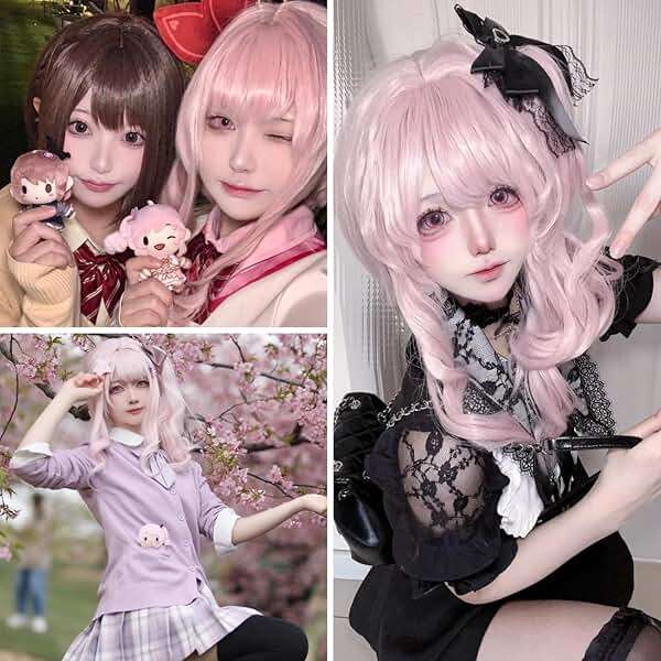 Pink Ponytail Wig for Mizuki Akiyama Cosplay Wig Costume Girls Women Anime PJSK Long Ponytails Wigs for Halloween Christmas with Cap (Pink) - Image 2