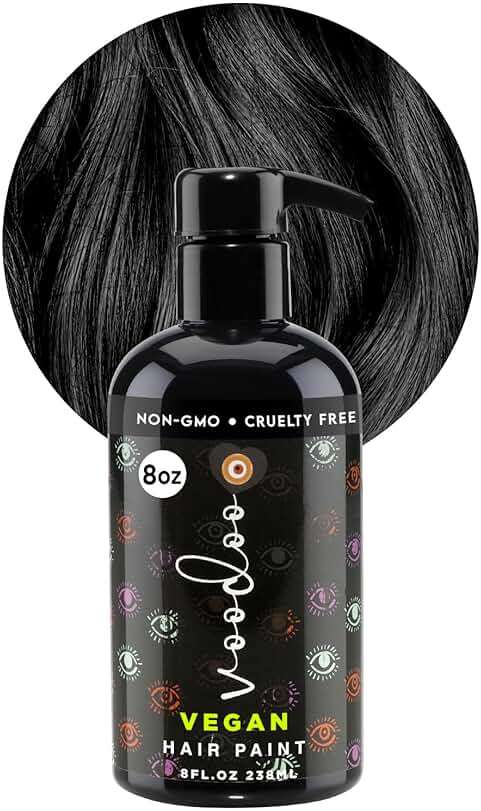 MOEHAIR Semi-Permanent Hair Color | Black Hair Dye 8 Oz | Temporary Hair Dye for Dark Hair | Voodoo Majestic Black Hair Color No Ammonia, Sulfate & Paraben | Vegan & Cruelty-Free | Drip-Free & Creamy - Image 1