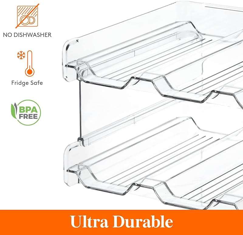 Lifewit Stackable Water Bottle Organizer for Cabinet, Plastic Bottle Holder Fits Bottles/Tumblers up to 3.8" Diameter for Pantry/Countertop, 2 Tier Holds 8 Bottles 38 x 20 x 15 cm/15 x 8 x 5.7" - Image 6