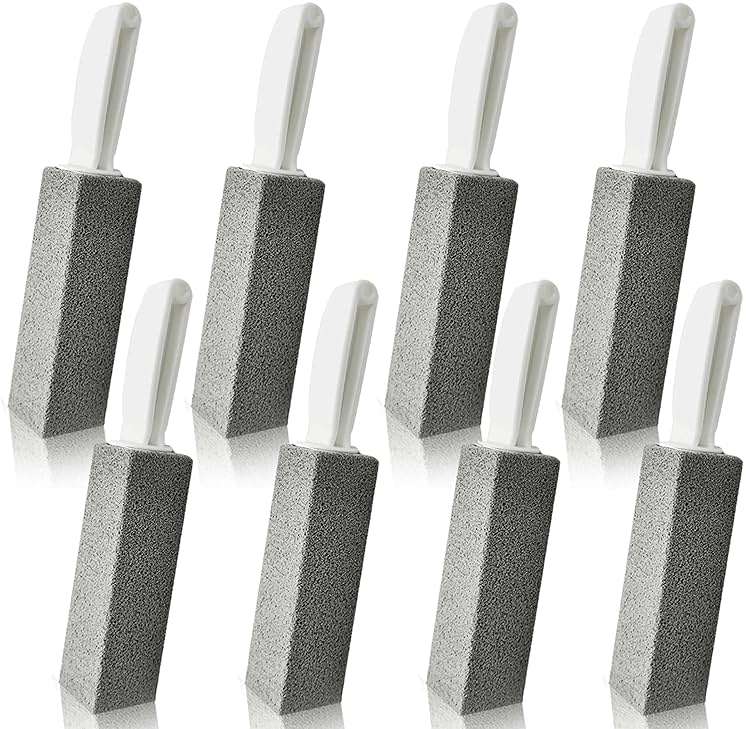 [8 Pack] Pumice Stone for Toilet Bowl Cleaning with Handle, Pumice Stone Toilet Cleaning Brush, Also Removes Limescale, Calcium Buildup and Hard Water Rings - Image 1