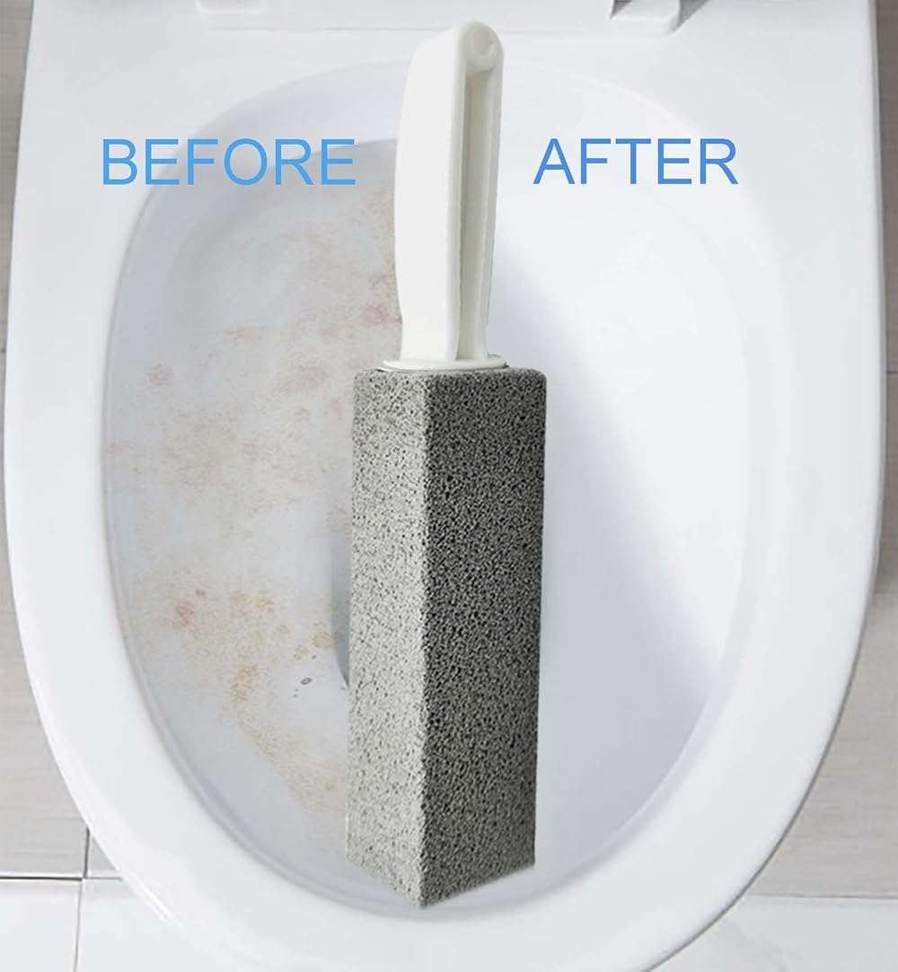 [8 Pack] Pumice Stone for Toilet Bowl Cleaning with Handle, Pumice Stone Toilet Cleaning Brush, Also Removes Limescale, Calcium Buildup and Hard Water Rings - Image 4