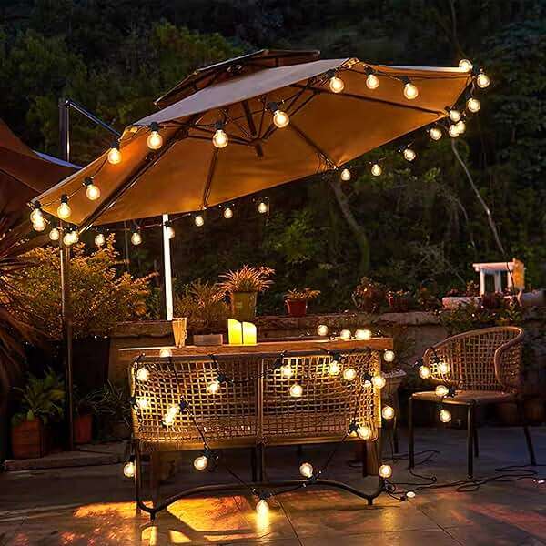 Mlambert 50Ft LED Outdoor String Lights G40 Globe Dimmable Patio Light, Waterproof Hanging String Light with 27 Warm White Shatterproof Bulbs(2 Spare) - Image 2