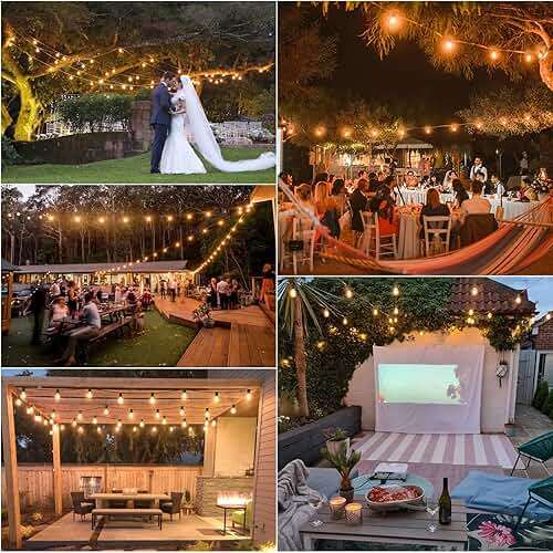 Mlambert 50Ft LED Outdoor String Lights G40 Globe Dimmable Patio Light, Waterproof Hanging String Light with 27 Warm White Shatterproof Bulbs(2 Spare) - Image 9