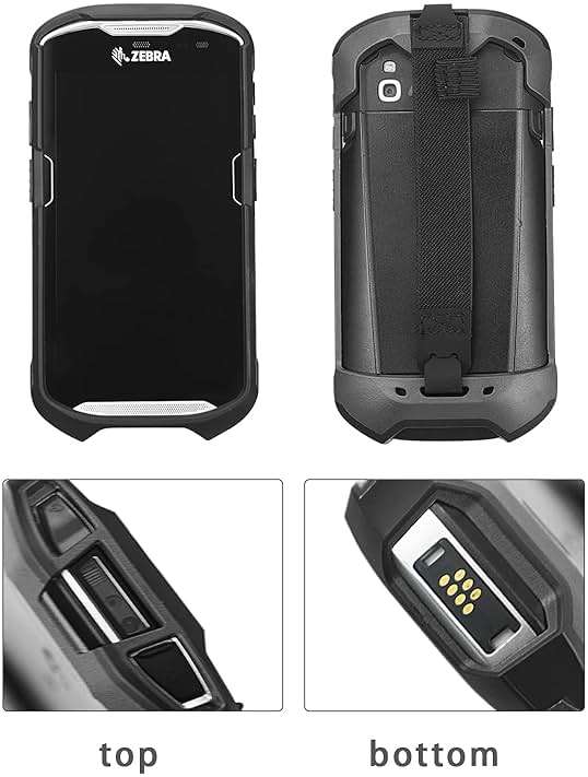 Protective Cover Case Rugged Boot with Hand Strap for Zebra TC51 TC52 TC56 TC57 TC510K,Case for Handheld Barcode Touch Mobile Computer,Scanner Accessories(Black) - Image 3