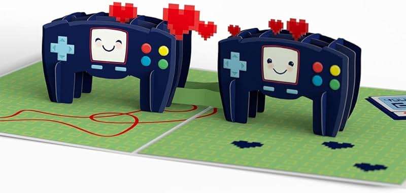 Lovepop Everyday Pop-Up Card for Her, Him - 3D Love Novelty Greeting Cards - Video Game Be My Player 2-5" x 7" - Blank Notecard & Envelope Included - Image 2