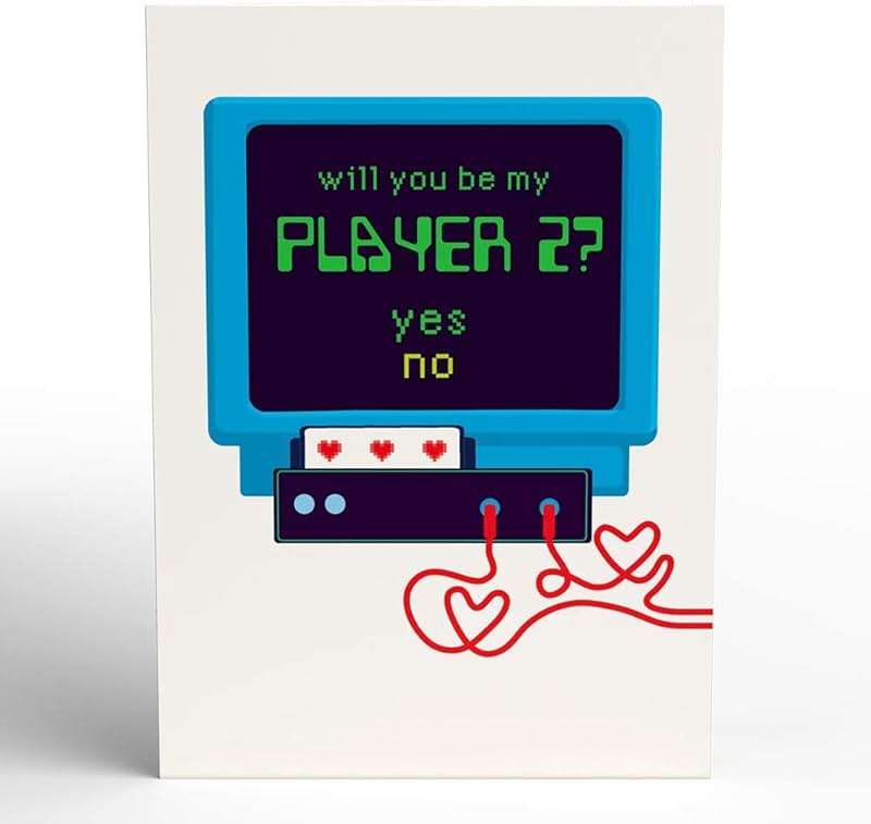 Lovepop Everyday Pop-Up Card for Her, Him - 3D Love Novelty Greeting Cards - Video Game Be My Player 2-5" x 7" - Blank Notecard & Envelope Included - Image 3
