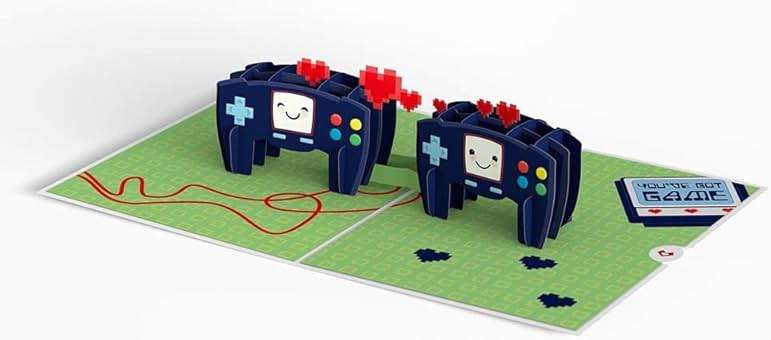 Lovepop Everyday Pop-Up Card for Her, Him - 3D Love Novelty Greeting Cards - Video Game Be My Player 2-5" x 7" - Blank Notecard & Envelope Included - Image 4