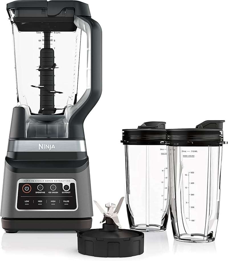 Ninja BN751 Professional Plus DUO Blender, 1400 Peak Watts, 3 Auto-IQ Programs for Smoothies, Frozen Drinks & Nutrient Extractions, 72-oz. Total Crushing Pitcher & (2) 24 oz. To-Go Cups, Black - Image 1