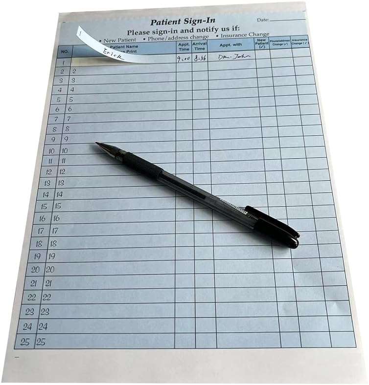 NCR Carbonless 3 Part Patient Sign in Forms with Peel Away Adhesive Labels,8-1/2" x 11" Form,HIPAA Approved and Compliant for Confidentiality in All Medical Offices(Blue) - Image 2