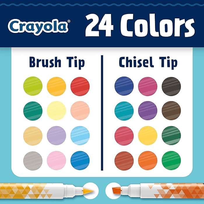 Crayola Dual Chisel Tip & Brush Markers (12ct), Markers for Adults, Art Marker Set, Coloring Supplies, Gifts for Teens & Adults - Image 3