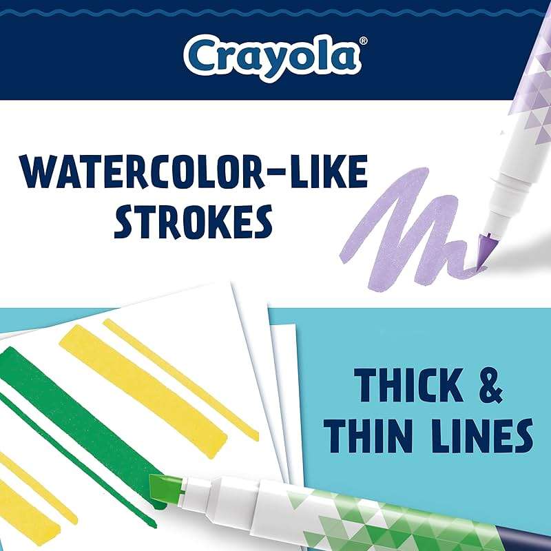 Crayola Dual Chisel Tip & Brush Markers (12ct), Markers for Adults, Art Marker Set, Coloring Supplies, Gifts for Teens & Adults - Image 4
