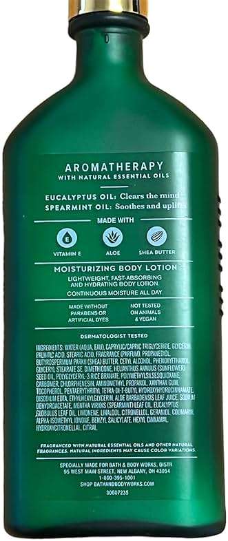 Bath and Body Works Stress Relief Eucalyptus Spearmint Gift Set of 2-6.5 Ounce Moisturizing Body Lotion with Shea Butter and Vitamin E - Image 3