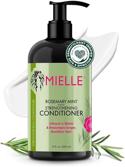 Mielle Organics Rosemary Mint Strengthening Hair Conditioner for Women & Men - Biotin Infused Detangling & Hydrating Conditioner to Increase Manageability & Support Longer, Healthier Strands, 12 oz - Image 1