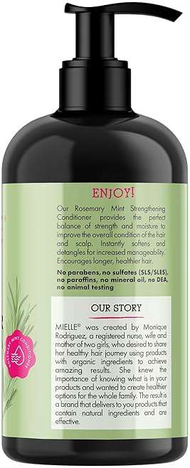 Mielle Organics Rosemary Mint Strengthening Hair Conditioner for Women & Men - Biotin Infused Detangling & Hydrating Conditioner to Increase Manageability & Support Longer, Healthier Strands, 12 oz - Image 9