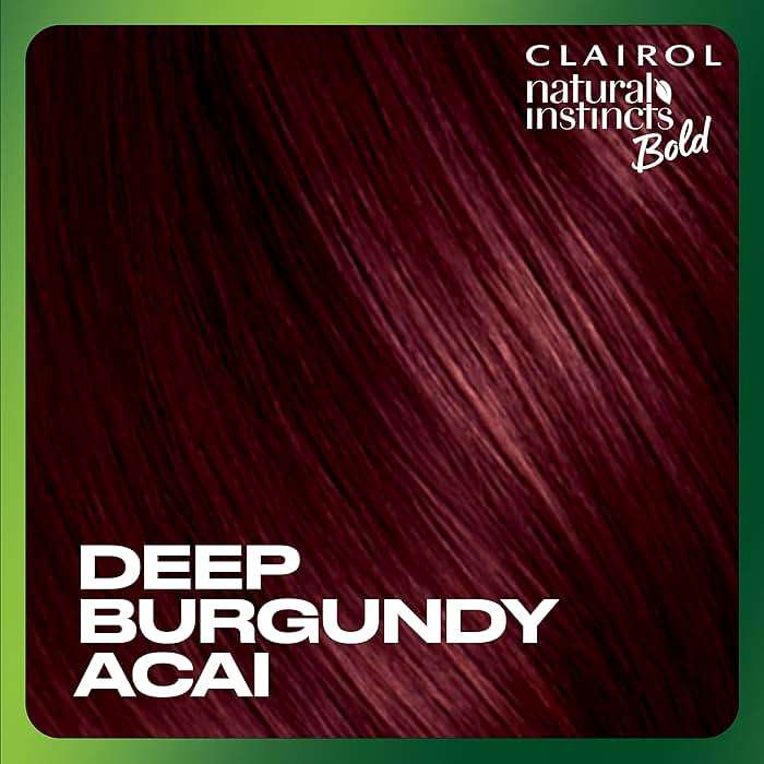 Clairol Natural Instincts Bold Permanent Hair Dye, BR36 Deep Burgundy Acai Hair Color | Ammonia-Free with Argan Oil | Gentle, Bold Glossy Color for Up to 8 Weeks, Even on Dark Bases | Pack of 1 - Image 5