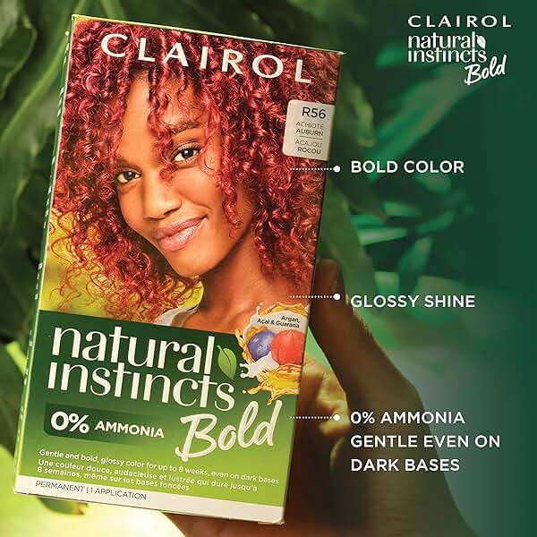 Clairol Natural Instincts Bold Permanent Hair Dye, BR36 Deep Burgundy Acai Hair Color | Ammonia-Free with Argan Oil | Gentle, Bold Glossy Color for Up to 8 Weeks, Even on Dark Bases | Pack of 1 - Image 6
