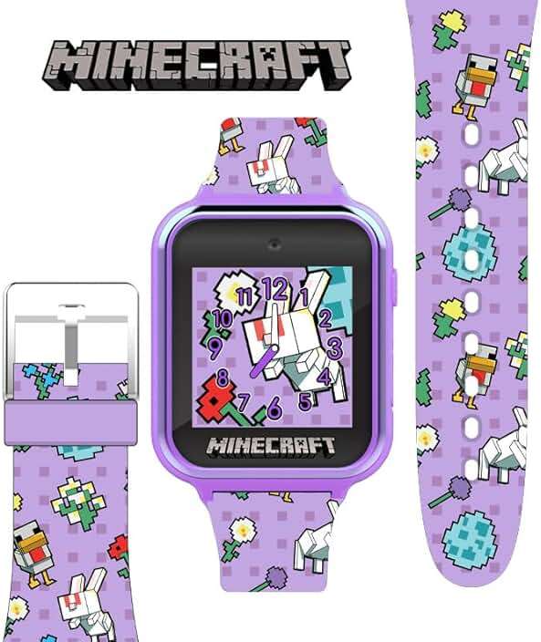 Minecraft Kids Smartwatch with 10 Watch Faces, Selfie and Video Camera, Step Counter, Voice Recorder, Fun Games, Timer, Stopwatch, Alarm, Calculator, and Wallpapers – Fits Wrists 5.5"-8.0" - Image 2