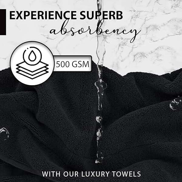 KAHAF COLLECTION 100% Cotton Bath Towels, 24x48 Pack of 6 Towels, Quick Dry, Highly Absorbent, Soft Feel Towel, Gym, Spa, Bathroom, Shower, Pool, Luxury Soft Towels (Grey, 24x48-6 Pack) - Image 3