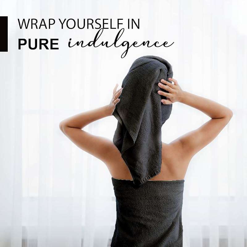 KAHAF COLLECTION 100% Cotton Bath Towels, 24x48 Pack of 6 Towels, Quick Dry, Highly Absorbent, Soft Feel Towel, Gym, Spa, Bathroom, Shower, Pool, Luxury Soft Towels (Grey, 24x48-6 Pack) - Image 6