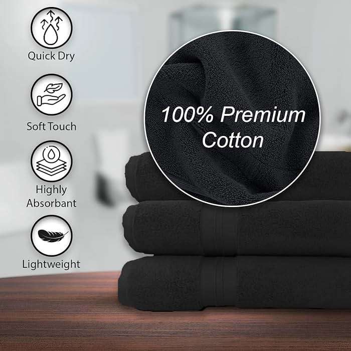 KAHAF COLLECTION 100% Cotton Bath Towels, 24x48 Pack of 6 Towels, Quick Dry, Highly Absorbent, Soft Feel Towel, Gym, Spa, Bathroom, Shower, Pool, Luxury Soft Towels (Grey, 24x48-6 Pack) - Image 7