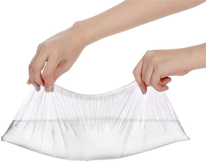 Typutomi Disposable Shoe Covers Waterproof,100pcs(50 Pairs) Clear Shoe Protectors Covers Non Slip Household Indoor Thickened Foot Covers - Fits Most Shoes - Image 3