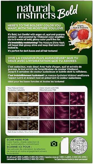 Clairol Natural Instincts Bold Permanent Hair Dye, F66 Dragon Fuchsia Hair Color | Ammonia-Free with Argan Oil | Gentle, Bold Glossy Color for Up to 8 Weeks, Even on Dark Bases | Pack of 1 - Image 2