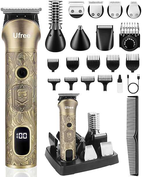 Ufree Beard Trimmer for Men, Electric Razor Shaver, Cordless Hair Clipper Shaving Kit for Mustache Body Nose Ear Hair Facial, Adjustable Beard Grooming Kit Father Birthday Gifts for Men Husband Dad - Image 1