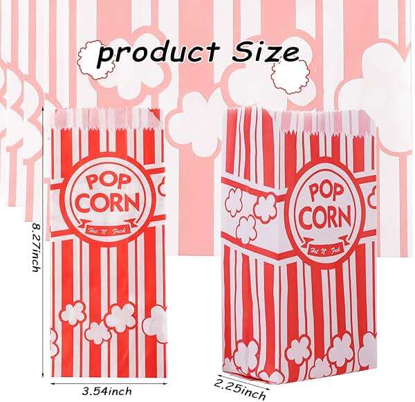 300 PCS Popcorn Bags 1 Oz Small Popcorn Bags Individual Servings Bulk Pop Corn Bags for Party Popcorn Machine Christmas Movie Night Supplies - Image 3
