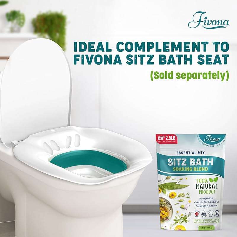 Hemorrhoid Treatment 40oz, Fivona Sitz Bath Salts, Postpartum Soaking Blend Epsom Salt with All Natural Oils for Self Care, Bartholin Cyst Treatment, Large Value Pack - Image 6