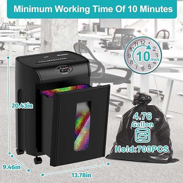 Woolsche Paper Shredder, 16-Sheet Cross Cut with 4.76-Gallon Pull Out Basket, P-4 Security Level, 3-Mode Design Shred Paper and CD/Credit Card, Durable&Fast with Jam Proof System Shredder for Office - Image 4