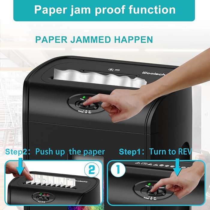 Woolsche Paper Shredder, 16-Sheet Cross Cut with 4.76-Gallon Pull Out Basket, P-4 Security Level, 3-Mode Design Shred Paper and CD/Credit Card, Durable&Fast with Jam Proof System Shredder for Office - Image 6