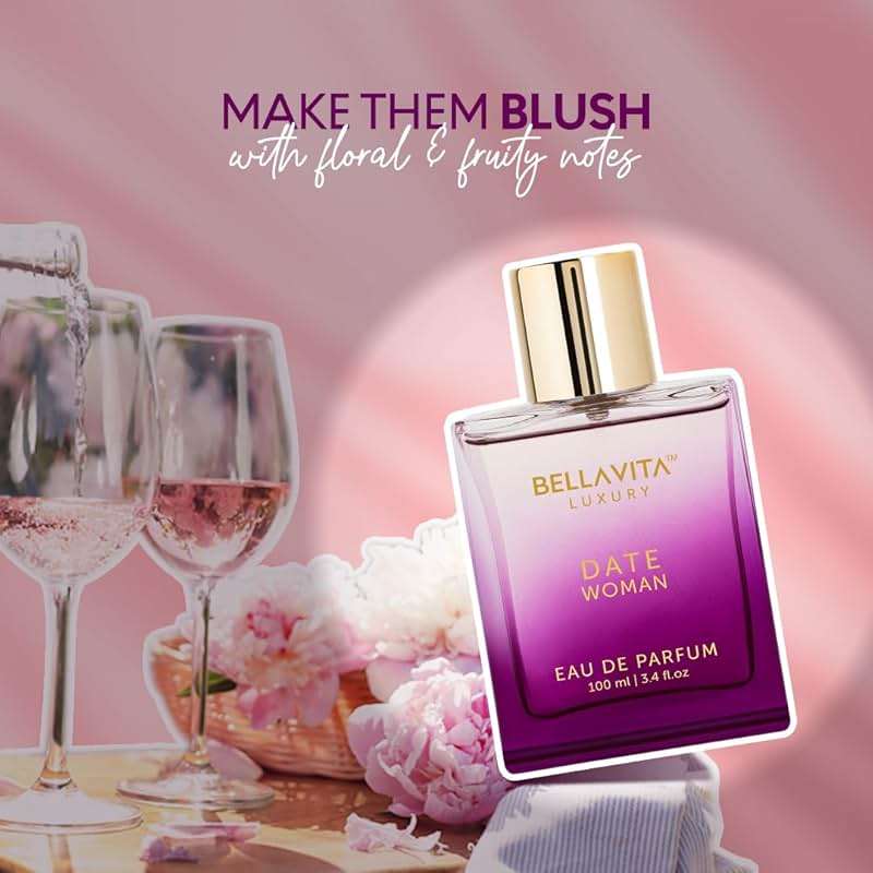 Bellavita Luxury DATE Eau de Parfum | 100 ml (3.4 fl.oz.) | Perfume for Women | Floral, Pink Pepper, Jasmine, and Moss Notes | Long Lasting Fragrance | Mother's Day Present - Image 2